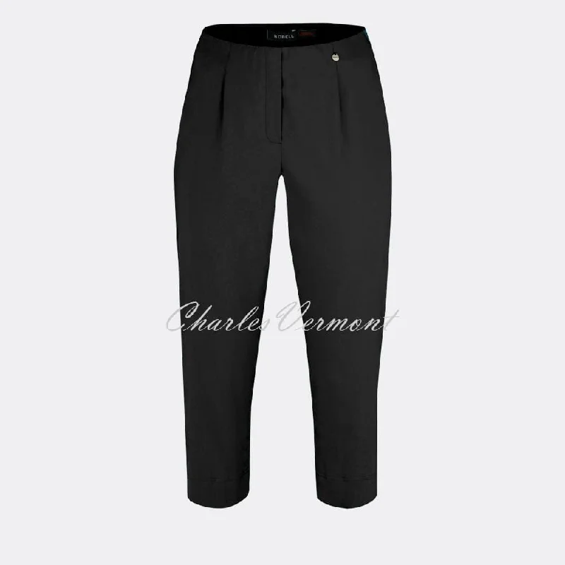 Robell Marie 07 – Cotton Rich Capri Trouser 51664-54056-90 (Black)