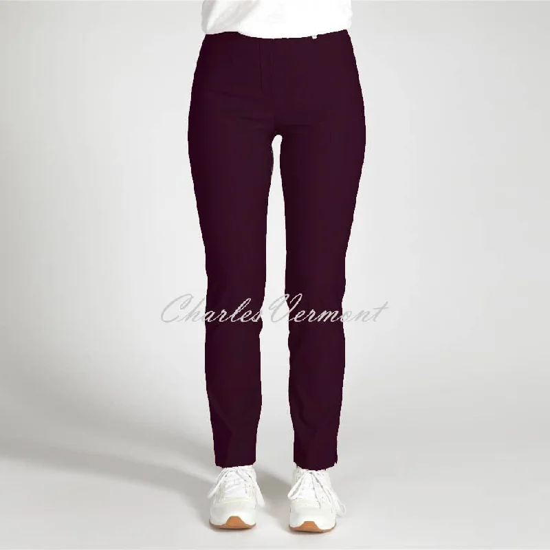 Robell Marie Trouser 51412-54025-560 – Fleece Lined (Aubergine) – SHORTER LENGTH 29""