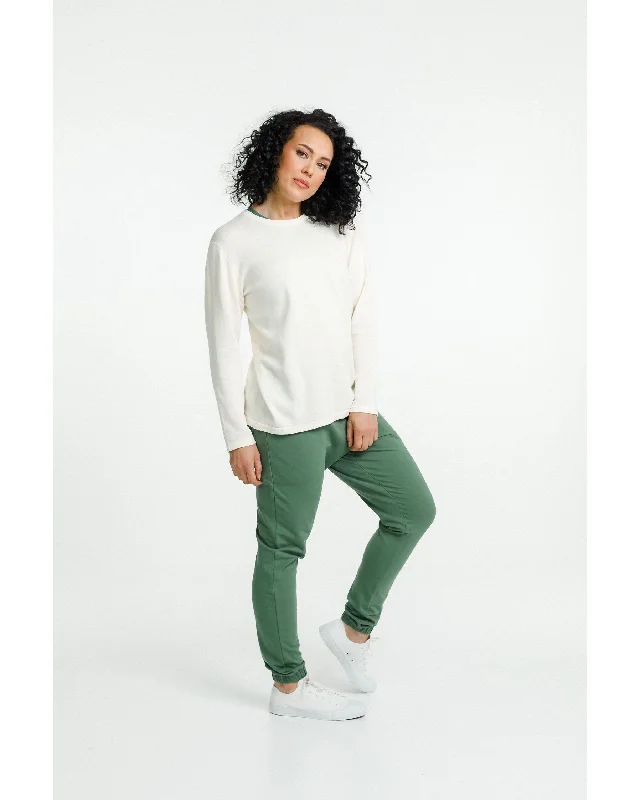 Rose Road Long Sleeve Knit Topher Tee - Cream