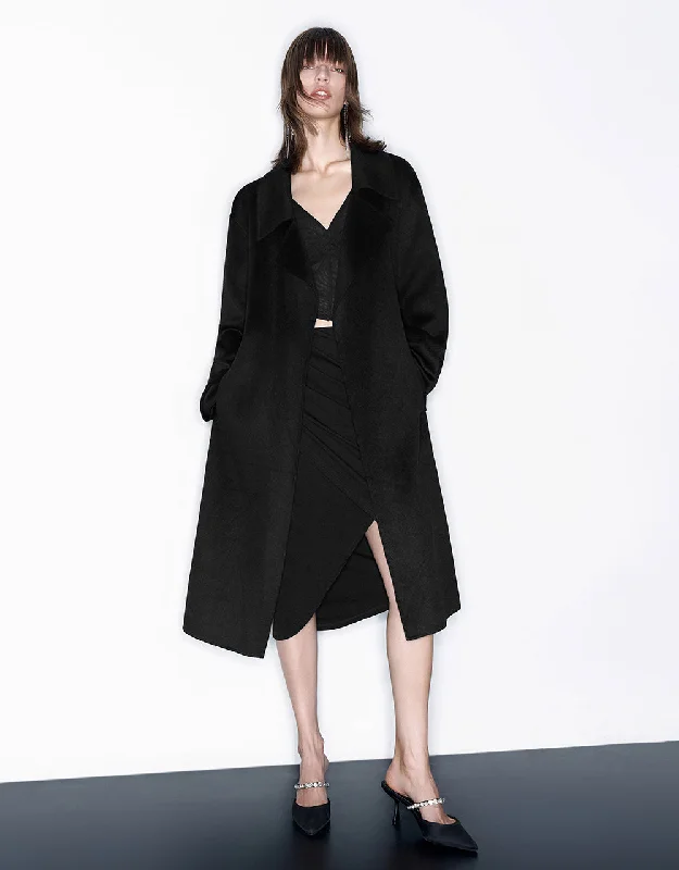 Woolen Long Coat With Belt