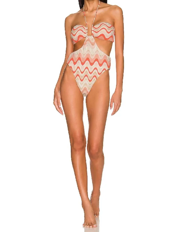 Romi Full Piece Swimsuit In Coral Wave