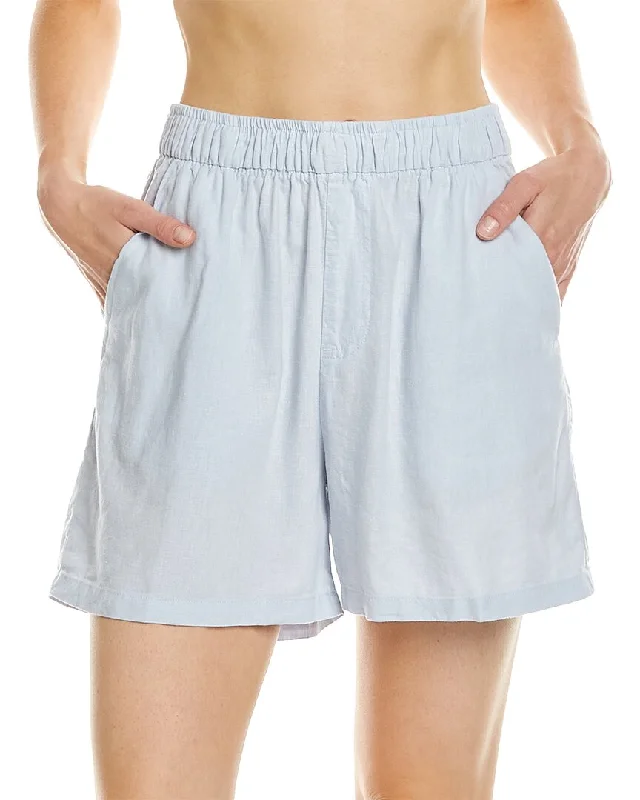 WeWoreWhat Elastic Linen-Blend Short