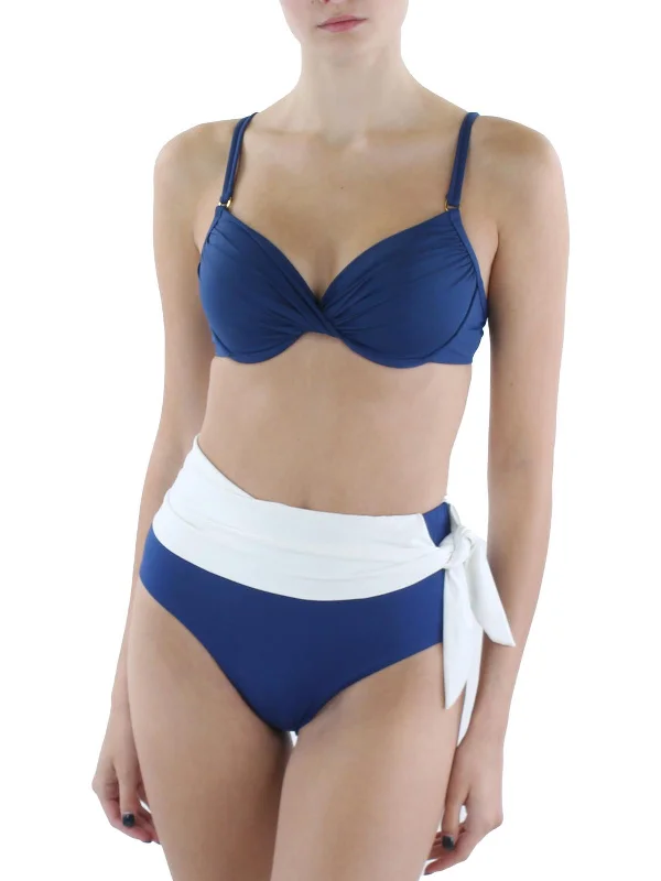 Womens Twist Front Padded Bikini Swim Top