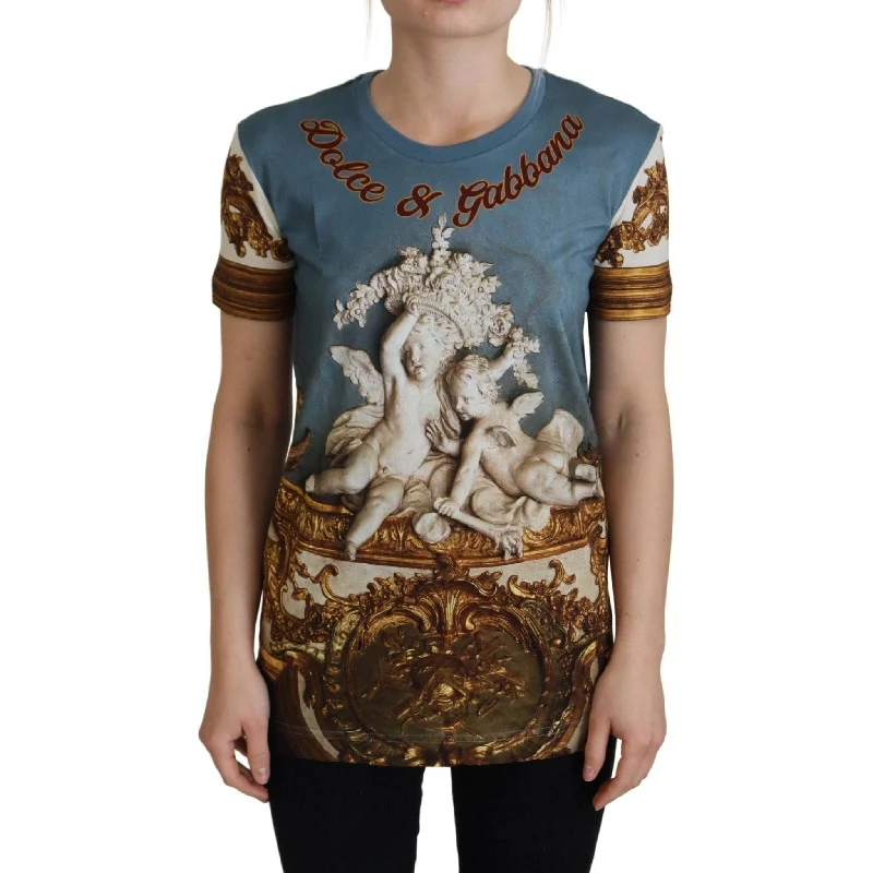 Dolce & Gabbana Chic Angel Print Casual Cotton Tee