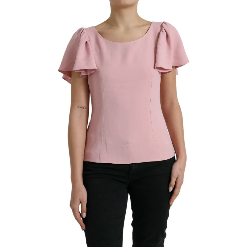 Dolce & Gabbana Chic Pink Bell Sleeve Top