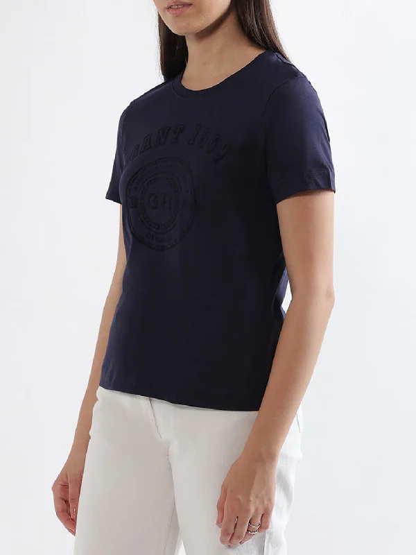 Gant Navy Logo Regular Fit T-Shirt