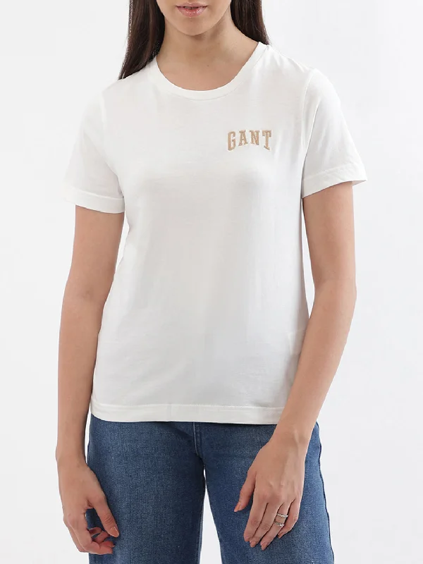 Gant Off White Logo Regular Fit T-Shirt