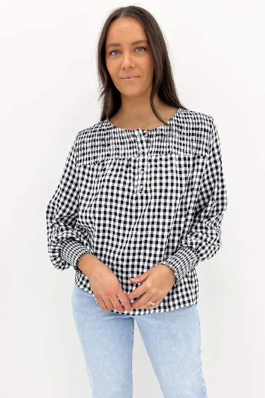 Jovie Top Black Gingham