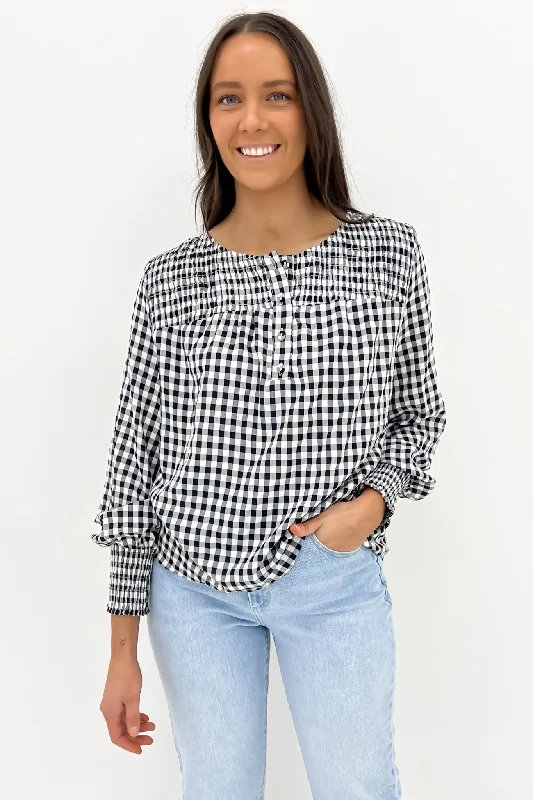 Jovie Top Black Gingham