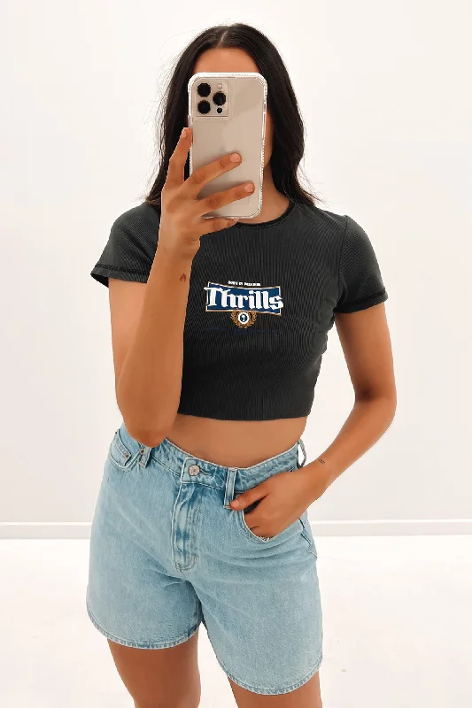 King Of Thrills Baby Crop Tee Merch Black