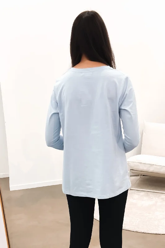 Lola Long Sleeve Top Ice Blue