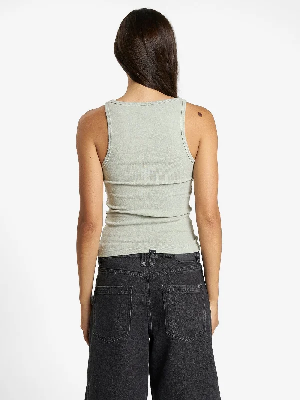 Minimal Thrills Scoop Tank - Sage Grey