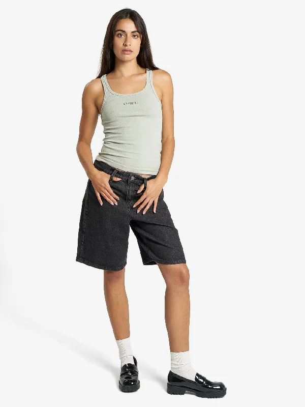 Minimal Thrills Scoop Tank - Sage Grey