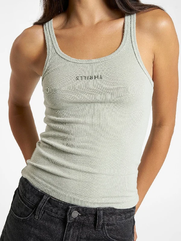 Minimal Thrills Scoop Tank - Sage Grey