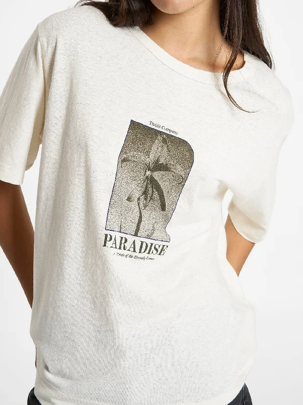 Portrait of Paradise Hemp Box Tee - Unbleached