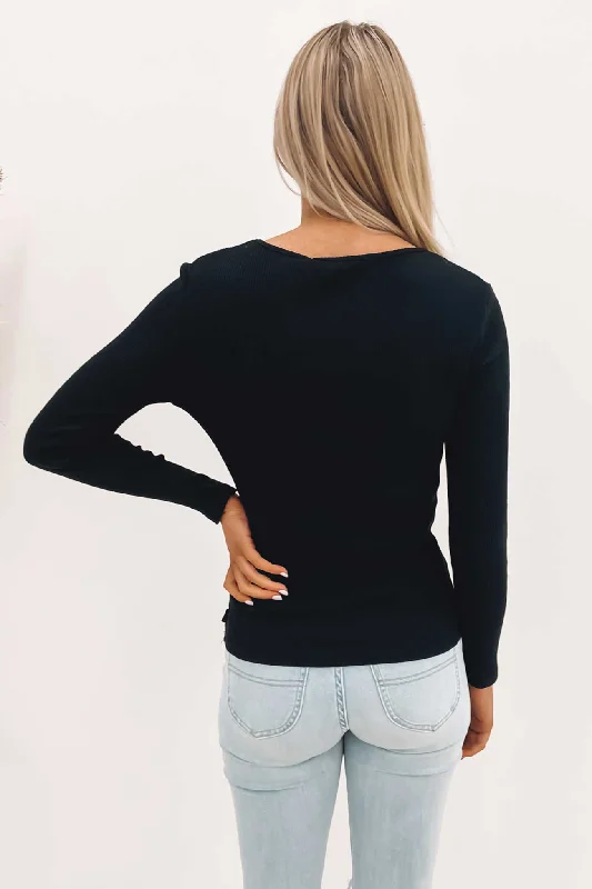 Rib Long Sleeve Black