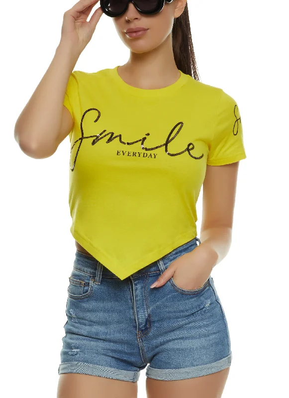 Sequin Smile Everyday Hanky Hem Graphic Tee