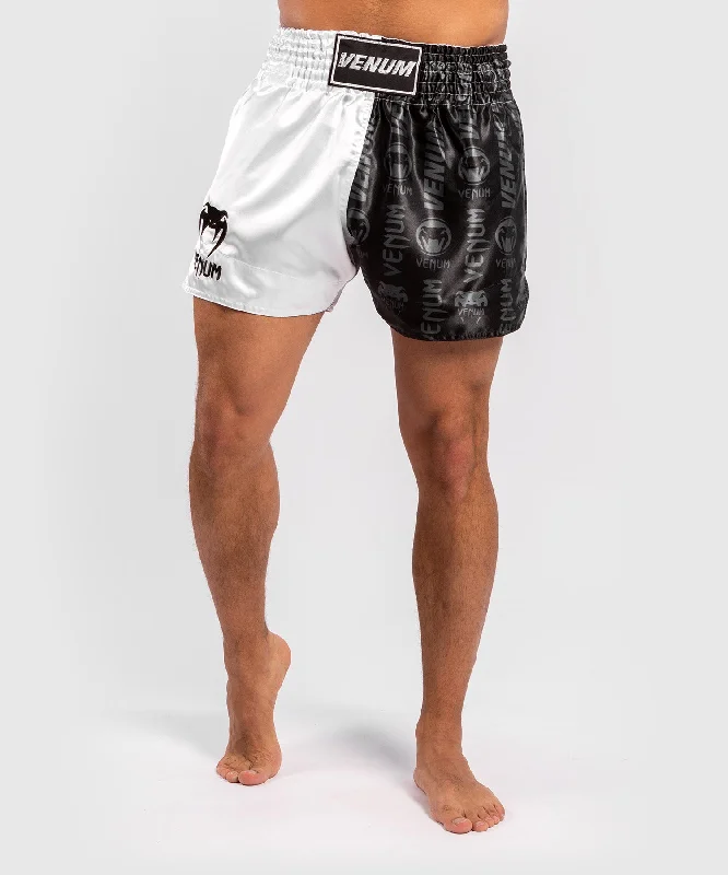 Venum Logos Muay Thai Shorts - Black/White