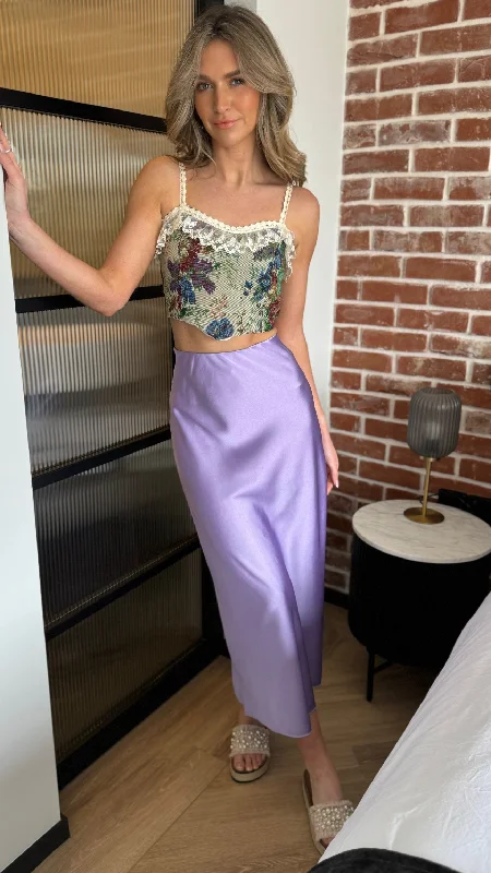 Yaella Lilac Midi Skirt