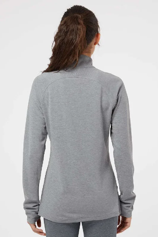 Adidas Womens UPF 50+ 1/4 Zip Sweatshirt - Heather Grey/Carbon Grey - NEW