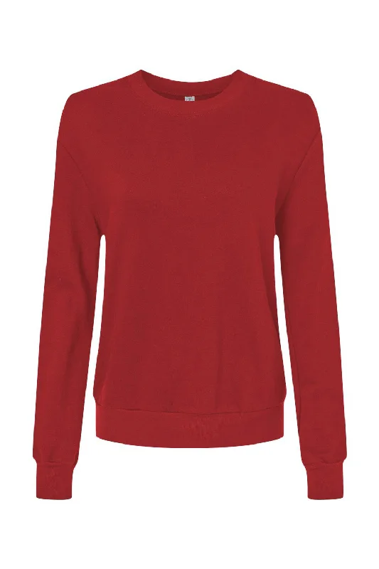 Alternative Womens Eco Washed Throwback Crewneck Sweatshirt - Faded Red - NEW