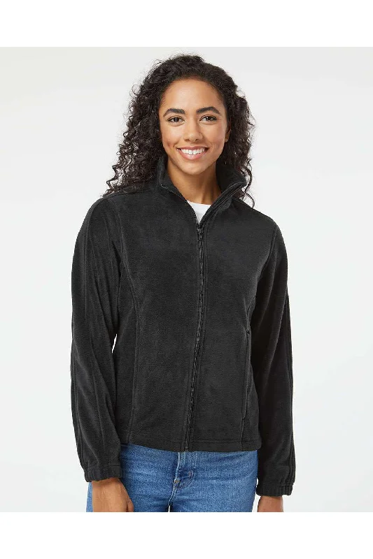 Burnside Womens Polar Fleece Full Zip Sweatshirt - Black - NEW