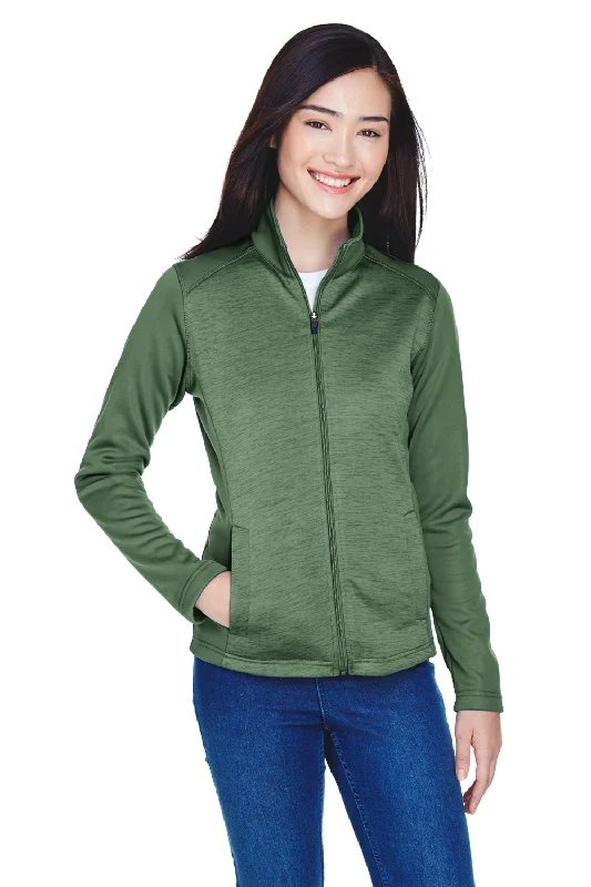 Devon & Jones Womens Newbury Fleece Full Zip Sweatshirt - Forest Green