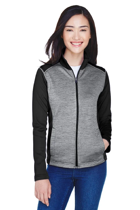 Devon & Jones Womens Newbury Fleece Full Zip Sweatshirt - Grey/Black