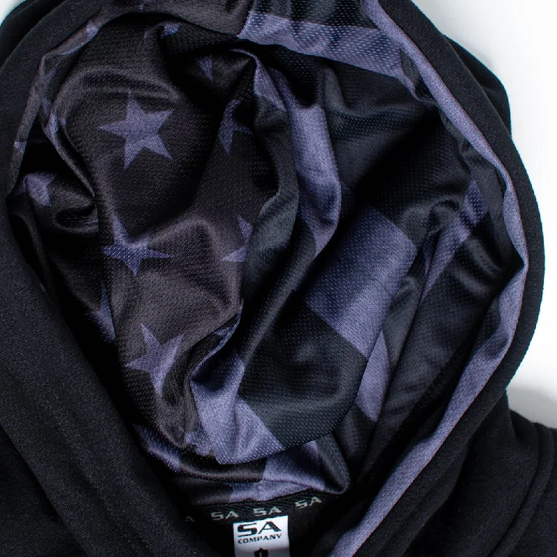 Classic Lined Hoodie | Blackout American Flag