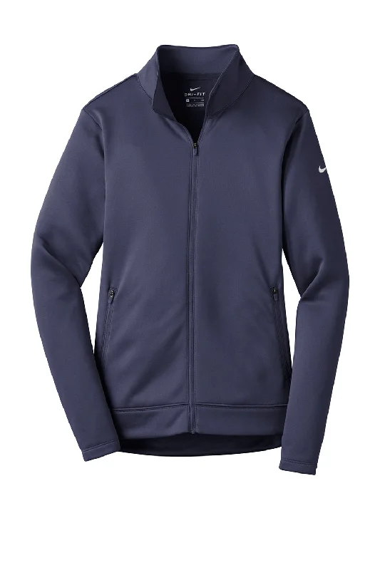 Nike Womens Therma-Fit Moisture Wicking Fleece Full Zip Sweatshirt - Midnight Navy Blue