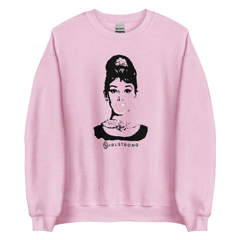 THE ESSENTIAL UNISEX SWEATSHIRT PINK AUDREY HEPBURN