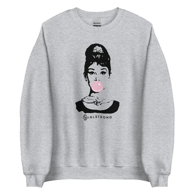 THE ESSENTIAL UNISEX SWEATSHIRT SPORTS GREY AUDREY HEPBURN