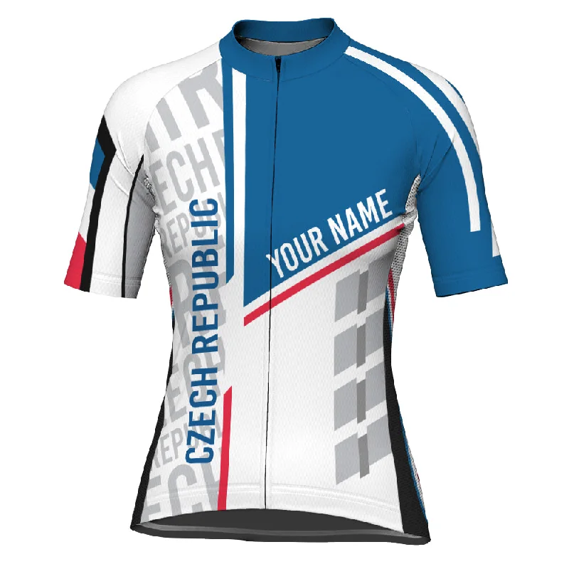 Customized Czech Short Sleeve Cycling Jersey for Women