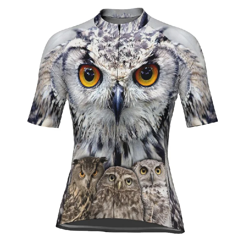 Owl Short Sleeve Cycling Jersey for Women