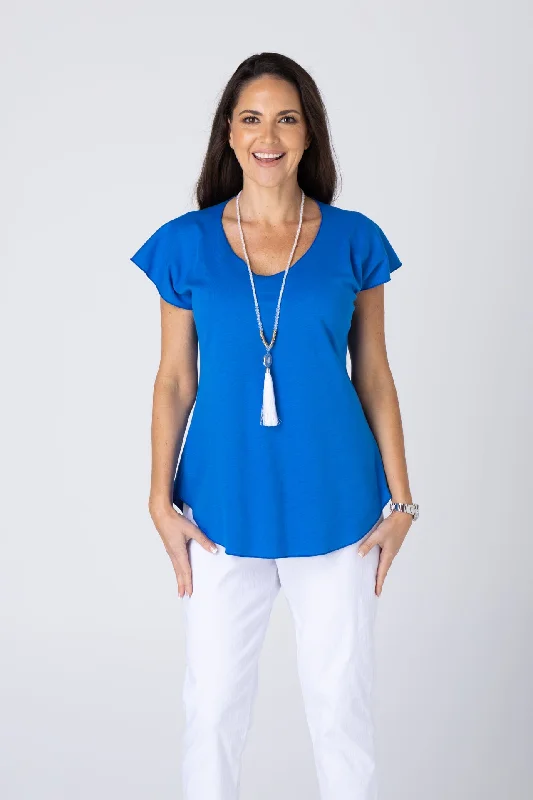 Royal Short Sleeve Cotton Sports Knit Top