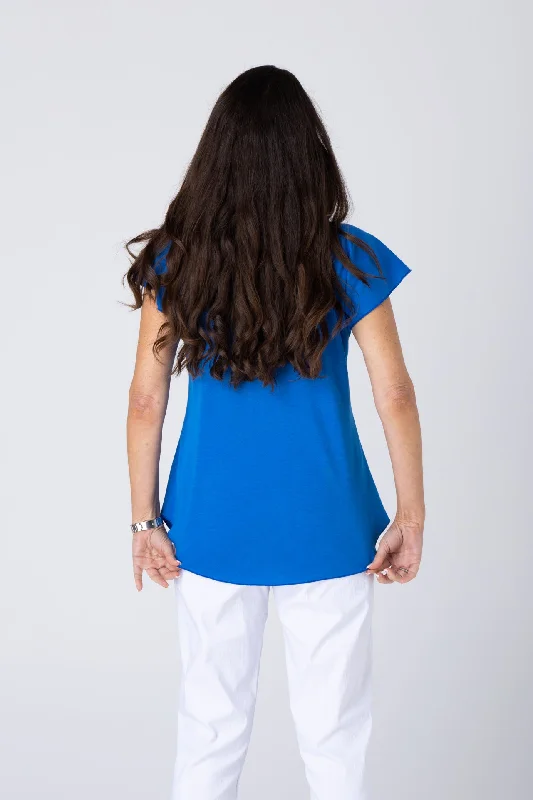 Royal Short Sleeve Cotton Sports Knit Top